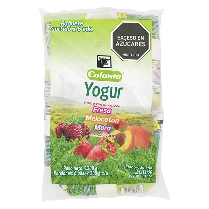 YOGURT COLANTA BOLSA X 6 X 200 ML